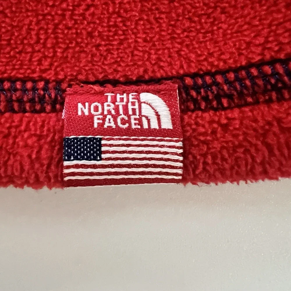 The North Face Mens Large Red Polartec Classic Fleece 1/4 Zip Pullover